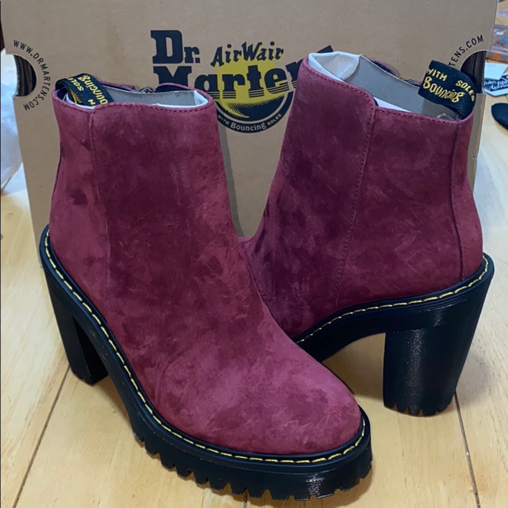 AUTH NIB DR. MARTENS MAGDALENA WINE SUEDE UK3/US5